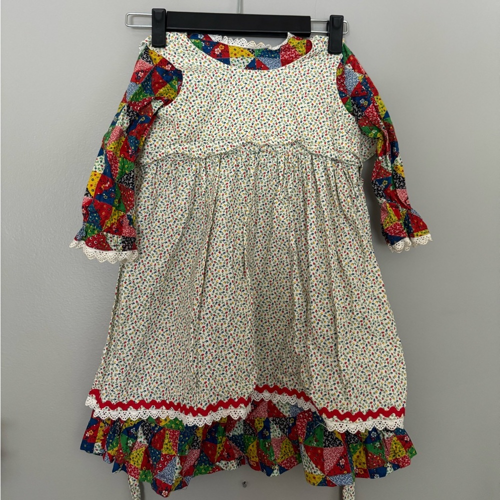 Colorful Patchwork Kids Dress & Apron